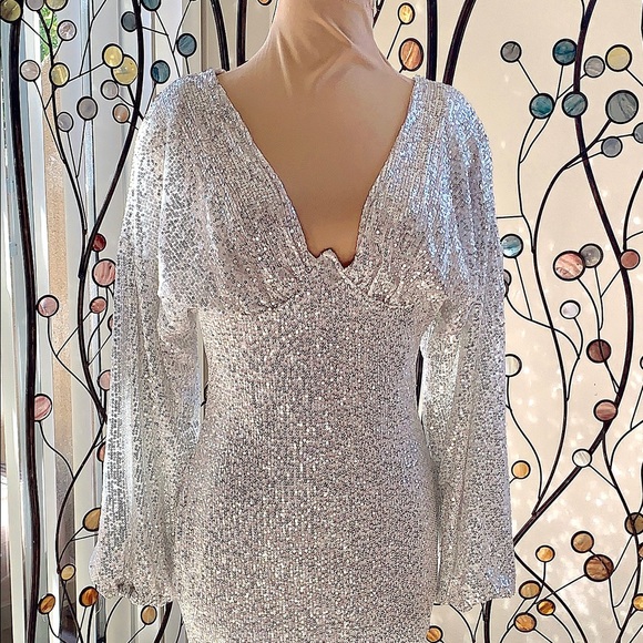 Fashion Nova Dresses & Skirts - Fashion Nova Silver Sequence Mini Dress